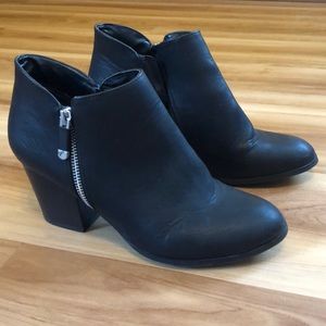 black heeled ankle boots